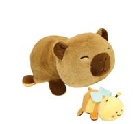 Capybara Stuffed, Peluche Bee Throw Pillow, Soft Sleeping Companion, Cute Stuffed Animal Doll for Kids, Teens, Girls, Boys, Men, Adultes, Toy, Brown and Yellow