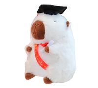 Capybara Stuffed Toys - Peluche de remise de diplôme - Jouet en peluche Capybara - 25 cm - Jouet animal mignon avec chapeau de remise de diplôme - Décoration de la maison, faveurs de fête pour adultes