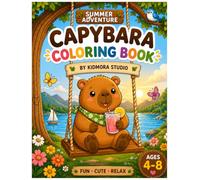Capybara Summer Coloring Book for Kids Ages 4-8: Cute Beach, Vacation & Summer Coloring Pages with Bold and Easy Designs for Boys and Girls | Fun Tropical Adventure Activity Book