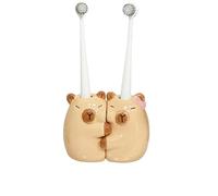 Capybara Support pour brosse à dents - Support pour animaux mignons, organiseur de bureau, unité de rangement, maintient en toute sécurité, structure d'évacuation ?e l'eau, article décoratif | ?upport