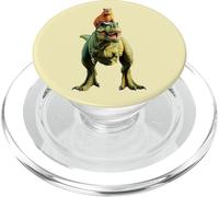 Capybara sur T-Rex - Duo Animal Dinosaure Absurde et Drôle PopSockets PopGrip pour MagSafe