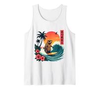 Capybara Surf Wave Retro Palm Tree Sunset Capybara Lovers Débardeur