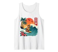 Capybara Surf Wave Retro Palm Tree Sunset Capybara Lovers Débardeur
