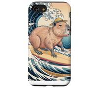 Capybara Surfing Funny Animal Ocean Wave Retro Japanese Coque pour iPhone SE (2020) / 7/8