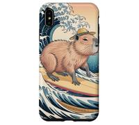 Capybara Surfing Funny Animal Ocean Wave Retro Japanese Coque pour iPhone XS Max