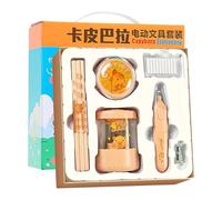 Capybara Taille-crayon électrique - Ensemble de gomme, aspirateur et autocollants - Taille crayon mignon - Pour étudiants, adolescents, enseignants, bureau, école, studio