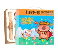 Capybara Taille-crayon pour salle de classe - Set de gomme, aspirateur et autocollants - Kit Capybara avec fournitures scolaires - Convient pour les étudiants, le lieu de travail, la maison, le studio