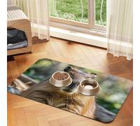 Capybara Tapis de nourriture pour chien avec yeux fermés - 30,5 x 45,7 cm - Antidérapant - Super absorbant - Passe au lave-vaisselle - Pour nourriture et eau - Joli tapis d'alimentation en caoutchouc