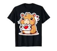 Capybara Tenant Une Lettre d'amour Saint-Valentin Couple T-Shirt