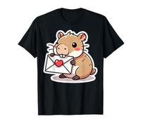 Capybara Tenant Une Lettre d'amour Saint-Valentin Couples T-Shirt