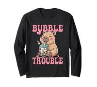 Capybara Thé au Lait Bubble Trouble Kawaii Japanese Boba Tea Manche Longue