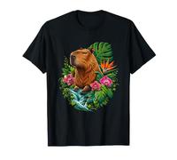 Capybara Tropicale dans Une Oasis luxuriante de la forêt Tropicale T-Shirt