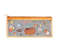 Capybara - Trousse à crayons Capybara - Trousse à crayons avec fermeture éclair transparente - Trousse portable pour crayons, trousse à crayons pour bureau, papeterie, Capybara Lying On Its Back