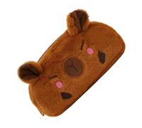 Capybara Trousse à crayons en peluche douce de 26 cm avec fermeture éclair de 60 g - Jolie trousse à crayons marron pour école, bureau, voyage, accessoires de maquillage pour étudiants, enseignants, a