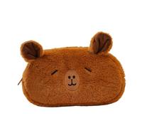 Capybara Trousse à crayons en peluche douce de 26 cm avec fermeture éclair de 60 g - Jolie trousse à crayons marron pour école, bureau, voyage, accessoires de maquillage pour étudiants, enseignants, b