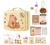 Capybara Trousse à crayons mignonne de grande capacité avec fournitures pour marqueurs, journaux, gommes, règles, blocs-notes, voyage, bureau, dessin, maison