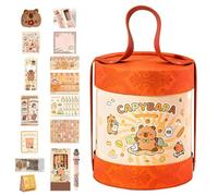 Capybara Trousse à crayons multicouche - Kit de papeterie Capybara School Stationery | Papeterie avec compartiments | Crayon Capybara avec fermeture éclair pour stylos, stylos, gomme, souverain et