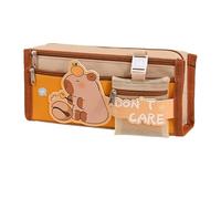 Capybara - Trousse à crayons multicouche, trousse à crayons avec imprimé Capybara, jolie trousse à crayons en toile, multi-poches, organiseur de crayons Capybara insolite pour adolescentes, J003,