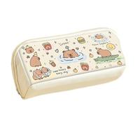Capybara Trousse d'étudiant mignon double compartiment, trousse étudiante, sac à dos, extérieur, salle de ureau, lieu de travail, trajet quotidien et autres, multicolore, A day in Kapibala
