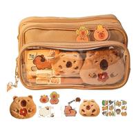 Capybara Trousse transparente avec 10 compartiments - Jolie trousse à crayons avec aiguilles mignonnes - Pour papeterie et fournitures de bureau, multicolore, Voir description, Voir description