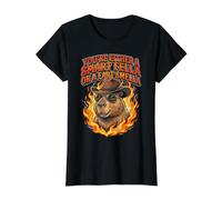 Capybara, tu ES Soit Un Gars Intelligent, Soit tu as Une Odeur de Pet T-Shirt Graphique avec Valeur, Femme, Noir, M