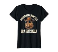 Capybara, tu ES Soit Un Gars Intelligent, Soit Un Pet, Une Odeur drôle T-Shirt Graphique avec Valeur, Femme, Noir, S