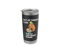 Capybara Turtle Ramen Liste des choses que j'aime Kawaii mignon Gobelet isotherme en acier inoxydable double paroi