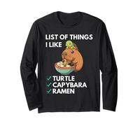 Capybara Turtle Ramen Liste des Choses Que J'aime Kawaii Mignon Manche Longue