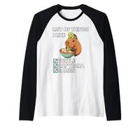 Capybara Turtle Ramen Liste des Choses Que J'aime Kawaii Mignon Manche Raglan