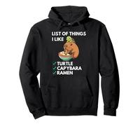 Capybara Turtle Ramen Liste des Choses Que J'aime Kawaii Mignon Sweat à Capuche