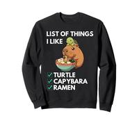 Capybara Turtle Ramen Liste des Choses Que J'aime Kawaii Mignon Sweatshirt