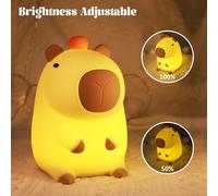 Capybara Veilleuse Capy Orange Mignonne Avec Contrôle Tactile, Intensité Variable Et Rechargeable, Pour Chambre D'enfant, Lampe De Chevet Pour Femmes, Adolescentes, Filles, Bébés[Vei9271743]