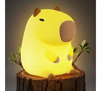 Capybara Veilleuse pour enfants, jolie lampe Capybara en silicone pour chambre d'enfant, lampe de chevet à intensité variable, toucher spongieux, adorable lampe en forme d'animal rechargeable