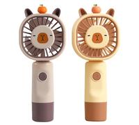 Capybara Ventilateur manuel mignon mini ventilateur portable rechargeable via USB | ventilateur d'animaux de voyage - pique-nique camping cadeau en plein air pour enfants et femmes réfrigérateur en