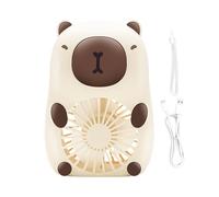 Capybara Ventilateur portable - Ventilateur avec cordon rechargeable par USB, refroidisseur d'air à 3 niveaux de vitesse, gadget de refroidissement personnel | Ventilateurs électriques portables pour