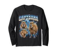 Capybara Vintage 80s Retro Funny Capybara 90's Hommes Femmes Manche Longue
