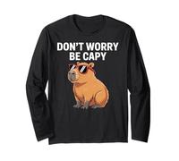 Capybara Vintage Retro Style Awesome Don't Worry, Be Capy Manche Longue