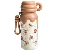Capybara Water Bottle 14oz en acier inoxydable tasse de boisson isolée avec sangle, mignon fuite pour enfants scolaires filles sports voyage kawaii bouteille d'eau
