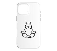 Capybara Yoga Lotus Méditation Zen Lover Noir Coque pour iPhone 16 Pro Max