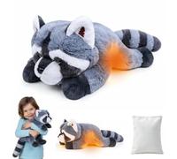 capybaraflying Jouet en Peluche lesté Raton Laveur,Passe au Micro-Ondes Zoo réaliste, Oreiller Animal Gris câlin pour câliner,21in 4,4 LB Raton Laveur avec Sac de Transport