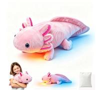 capybaraflying Jouet en Peluche lesté Salamandre, Jouet en Peluche lesté Axolotl réaliste, Oreiller Animal Rose câlin pour câliner, 30in 4.4 LB Jouet Peluche lesté Axolotl Cadeau Unique pour Enfants