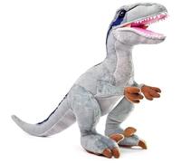 capybaraflying Peluche Vélociraptor réaliste de 42cm/16in,série Wild créative Peluche Vélociraptor, idéale pour décorer Une scène d'anniversaire,Dinosaure Jouet éducatif Amusant pour Enfants (Gris)
