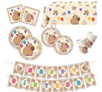 Capybaras Drapeaux à motifs à assembler rapidement Décoration de fête de vacances Bannières et tasses