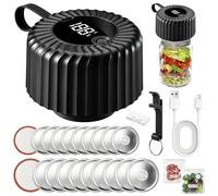 CapyBud Kit de scellage sous vide électrique Mason Jar 2026, machine à sceller sous vide électrique One Touch pour bocaux Mason à ouverture large et régulière, machine à sceller sous vide portable