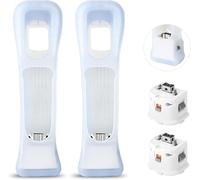 CapzoStone Motion Plus Lot de 2 coques en silicone pour télécommande Wii, Wiimote Motion Plus Adaptateur de rechange avec coque en silicone compatible avec manette Nintendo Wii (blanc)