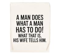 Capzy A Man Does What A Man Has To Do Sac à Provisions Réutilisable Shopping Bag Beige