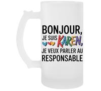 Capzy Bonjour Je Suis Karen Je Veux Parler Au Responsable Un Verre Bière Agresser Tasse Chope À Biere Beer Mug