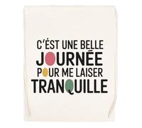 Capzy C’est Une Belle Journée Pour Me Laisser Tranquille Un Verre Bière Agresser Tasse Sac à Provisions Réutilisable Shopping Bag Beige