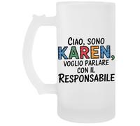 Capzy Ciao Sono Karen Voglio Parlare Con Il Bicchiere Birra Tazza Chope À Biere Beer Mug