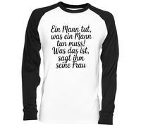 Capzy EIN Mann Tut Was EIN Mann Tun Muss Was Das Ist Blanc Unisex Baseball T-Shirt Mens Womens Baseball
